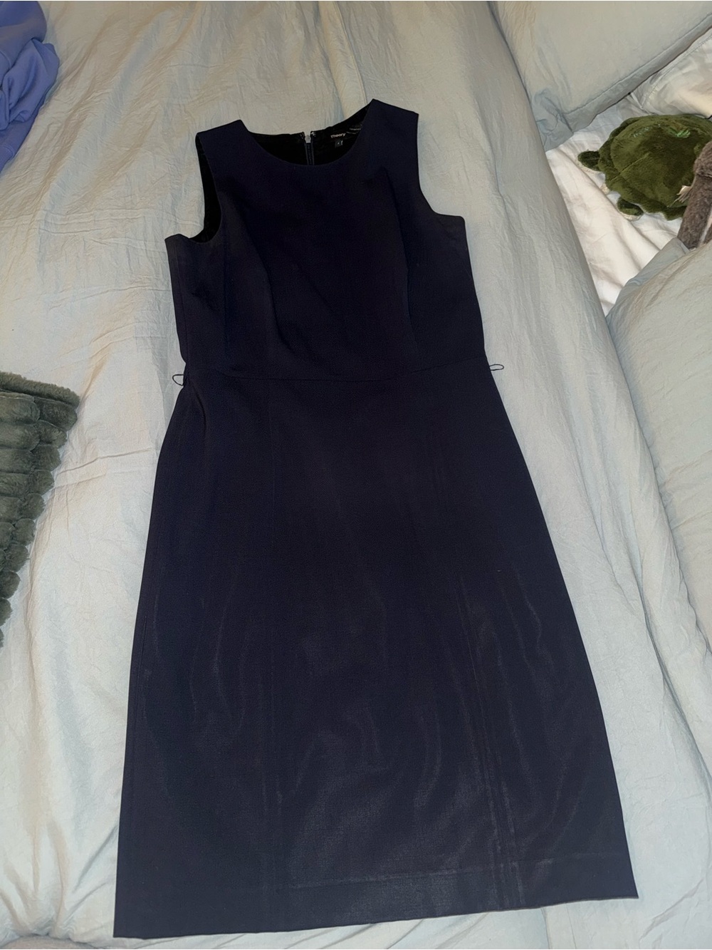 Theory Navy Sleeveless Sheath Dress